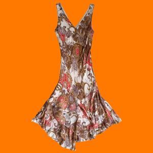 00's vintage beaded paisley fairy boho y2k asymmetrical dress Size 8